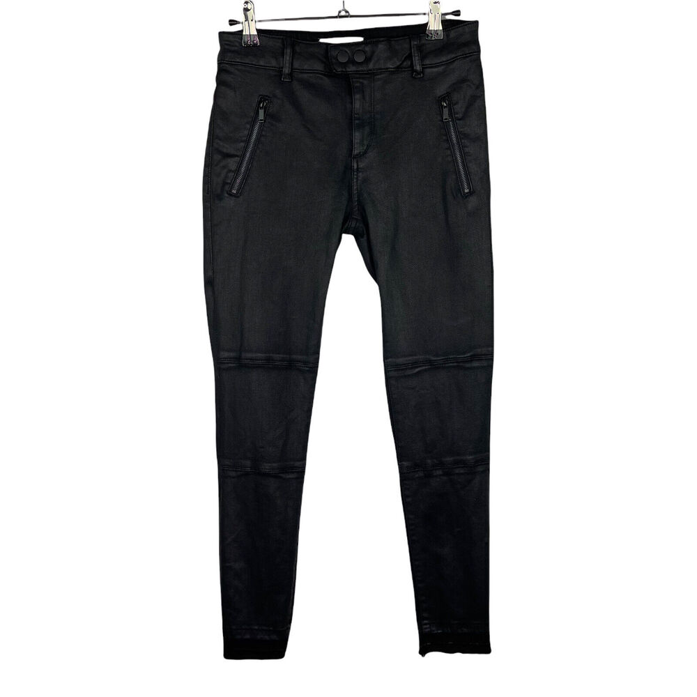 DL1961 Florence Mid-Rise Tarty Black Coated Denim Jeans Women's Sz 27